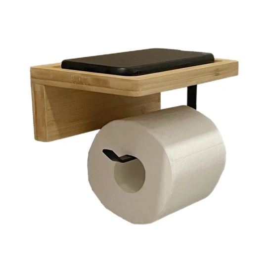 Casa de fazenda rústica para decoração de casa Suporte para papel higiênico Suporte para toalheiro montado na parede com prateleira e armazenamento para lenços umedecidos de telefone