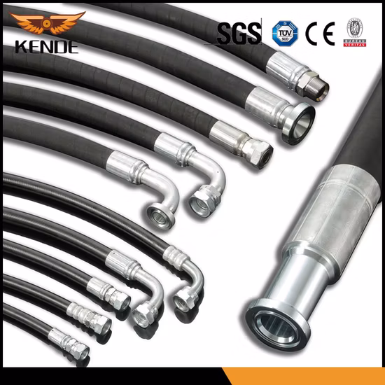 Vida útil super longa Hidráulico industrial de alta pressão Ar trançado Óleo Água PVC Jardim Escavadeira Mangueira de borracha Conjunto de tubo flexível 4sh 4sp Mangueira hidráulica